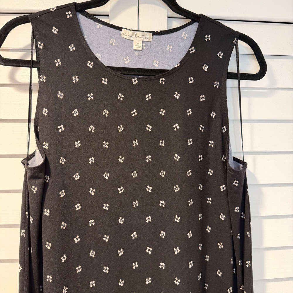 Workwear Office Nine‎ Britton Womens XL Black Floral Sleeveless Sheath Dress New - Picture 2 of 13